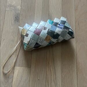 Colorful Woven Clutch with Wrist Strap